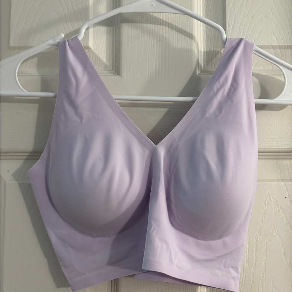Calvin Klein Purple Seamless Bra with Wide Straps